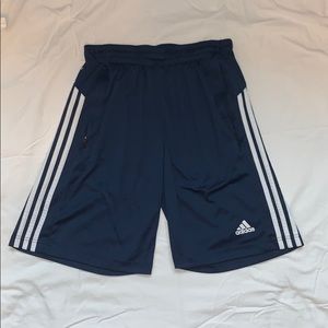 Mens Adidas Athletic Shorts ‘Climalite  Navy/White